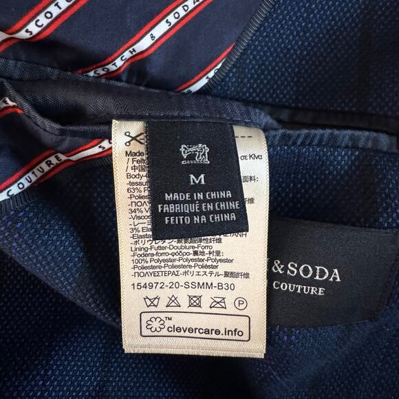 SCOTCH & SODA Blazer Medium Classic Structured Single Breasted Yarn Dyed Stretch - Picture 15 of 16